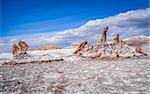 Las tres Marias rocks in Valle de la Luna in San Pedro de Atacama, Chile