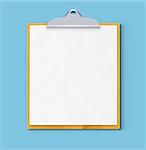 Vector illustration of business concept with clipboard and blank paper