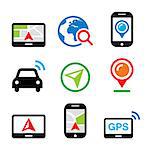 Road navigation vector design, icons