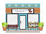 isolated pet food  business store building  illustration, editable vector, jpeg, flat design