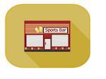 isolated  store business building  illustration, editable vector, jpeg, flat design, sports bar, icon