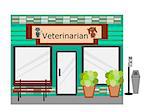 isolated veterinarian business store building  illustration, editable vector, jpeg, flat design