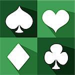 Vector Playing Card Suit Icon Symbol Set