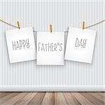 Happy Father's Day background with hanging cards