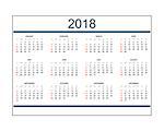 Business english calendar for wall on 2018 year.  Week starts on Sunday. eps 10