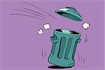 Street trash, ecology and waste management. Comic book cartoon pop art retro color vector illustration hand drawn