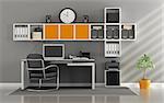 Home office with modern furniture - 3d rendering