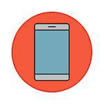 Mobile phone flat line vector icon