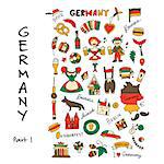 Germany icons set. Sketch for your design. Vector illustration