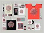 Corporate flat mock-up template, abstract circles design. Vector illustration