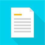 File Document Icon. Vector Illustration Flat Style Item with Long Shadow.