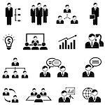 Management, business and meeting web icon set