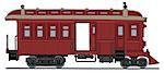 Hand drawing of a vintage dark red motor passenger train