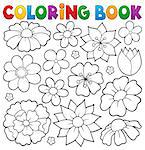 Coloring book flower topic 1 - eps10 vector illustration.