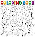 Coloring book flower topic 3 - eps10 vector illustration.