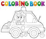 Coloring book police car theme 1 - eps10 vector illustration.