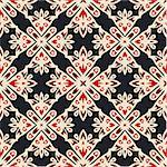 black and red damask luxury seamles pattern. Abstract seamless ornamental watercolor paint pattern for fabric