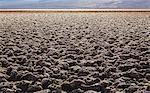 Flat dry mud landscape at Badwater Basin in Death Valley National Park, California, USA