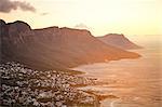 View from Lions Head Mountain to Camps Bay, Western Cape, Cape Town, South Africa, Africa