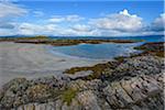 Scottish coast with beach in spring at the port of Mallaig in Scotland, United Kingdom