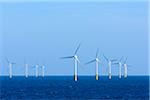 Offshore wind farm in the North Sea at IJmuiden, Netherlands