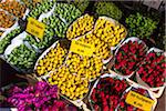 Close-up of colorful bunches of flowers for sale at the Flower Market in Amsterdam, Holland