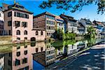 Traditional half-timber houses along the River Ill at Petite France in Strasbourg, France