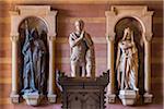 Religious statues in the interior of the Speyer Cathedral in Speyer, Germany