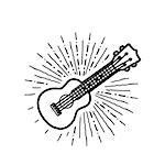 Ukulele - Hawaiian musical instrument. Vector illustration on white background.