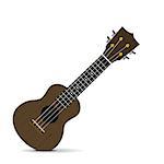 Ukulele - Hawaiian musical instrument. Vector illustration on white background