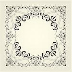 Art nouveau ornamental square frame with curly pattern