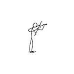 Cartoon icon of sketch stick musician figure vector in cute miniature scenes.