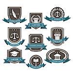 Master lawyer and attorney emblems, blazons and badges