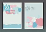 Modern grunge brush design templates, invitation, banner, art vector cards design in blue and pink