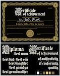 Black and gold certificate. Template. Horizontal Additional design elements