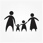 Family icon over white background, vector illustration