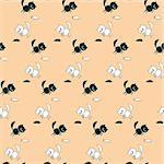 Funny seamless pattern with black and white cats and mice