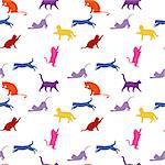 Cats. seamless baby background with colour cats