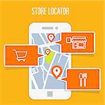 Store locator tracker app and mobile gps navigation