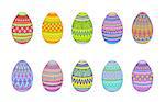 easter eggs on a white background easter multicolor