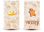 desserts and pastri Design elements in sketch style for confectionery and bakery shops.