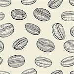 Coffee. Vector seamless pattern. Vintage style illustration
