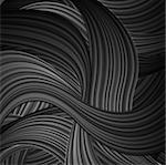 Black striped waves abstract pattern design. Vector graphic illustration background
