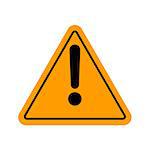 Hazard warning attention sign with exclamation mark symbol