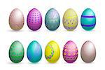 easter eggs on a white background multicolor