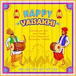 illustration of Happy Vaisakhi Punjabi festival celebration background