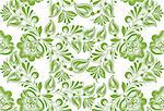Greenery floral seamless pattern background, vector illustration. Spring color 2017, leaves, foliage