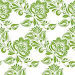 Greenery floral leaves seamless pattern background, vector illustration. Spring color 2017, abstract foliage