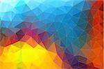 Flat Horizontal Abstract 2D geometric colorful background for web design