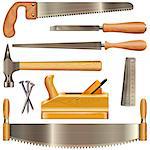 Vector Carpentry Tools isolated on white background
